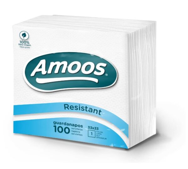 GUARDANAPO 33x33  BRANCO 1FH 100un   Amoos